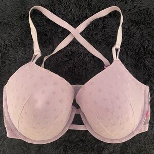 Victoria’s Secret Lightly Lined Demi-Bra Lavender Heart Lace 36E (DD)